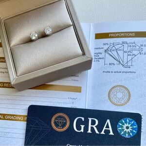 Beautiful 0.5 ct Moissanite Diamond silver earrings studs